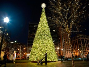 A Christmas tree illuminates downtown Washington, D.C., on Dec. 12, 2020. A letter writer takes issue with the people, described in a column by Jonathan Kay, who blasted a neighbour who had festooned her house with holiday decorations, claiming she had erected “a reminder of systemic biases against our neighbours who don’t celebrate Christmas or who can’t afford to put up lights.”