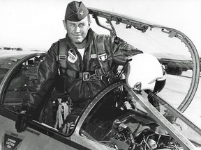 An Air Force handout photo from 1962 shows Col. Charles E. "Chuck" Yeager at Edwards Air Force Base in California, where he commanded the Test Pilot School.