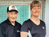 Walter Gretzky with June Dobson, an OPP commanding officer charged with fraud and breach of trust over the sale of a hockey stick signed by Wayne Gretzky.