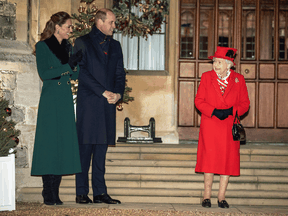 Prince William and Catherine, Duchess of Cambridge, speak with Queen Elizabeth at Windsor Castle, December 8, 2020.