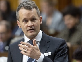 Natural Resources Minister Seamus O'Regan, shown in the House of Commons on December 10, 2019, says the tree-panting project will help Canada achieve its goal of net-zero greenhouse gas emissions by 2050.