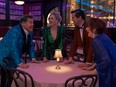 From left, James Corden, Nicole Kidman, Andrew Rannells and Meryl Streep in The Prom.
