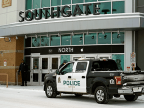 File photo of a police vehicle outside Southgate Centre mall in Edmonton during a different incident.