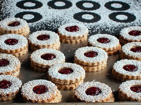 Linzer cookies with homemade jam from The Farmer's Daughter Bakes