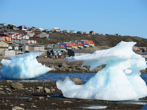 Sea ice melts in Frobisher Bay, Iqaluit, Nunavut on Wednesday, July 31, 2019.