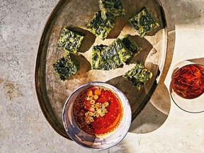 Spinach cakes from Xi'an Famous Foods