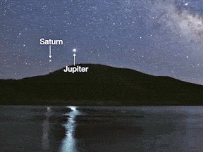 On Monday, Dec. 21, 2020, Saturn and Jupiter will appear so close together that some folks may have a difficult time seeing them as two objects.