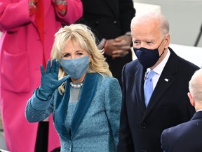 President Joe Biden and First Lady Jill Biden at his inauguration.