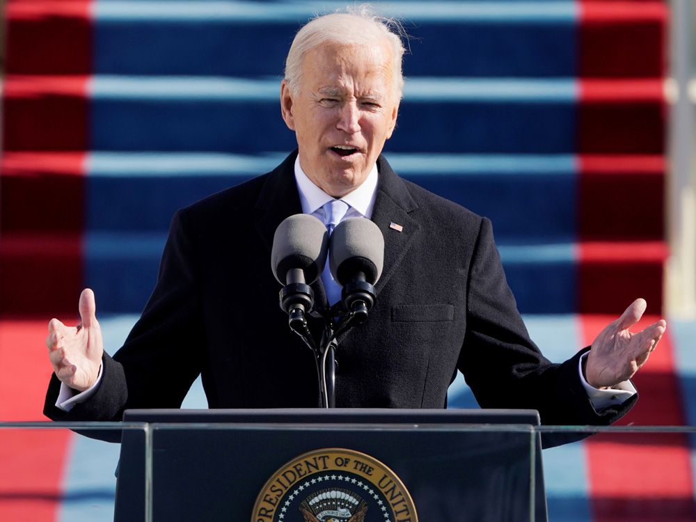 ‘Democracy has prevailed’: Joe Biden takes power on the steps where Trump loyalists ran riot