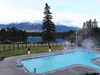 A view of the Jasper Park Lodge outdoor pool.