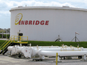 A fuel tank at an Enbridge pipelines terminal in Sarnia, Ont.