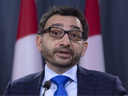 Omar Alghabra, Parliamentary Secretary to the Prime Minister attends a news conference on the Iran plane crash, Wednesday January 15, 2020 in Ottawa.