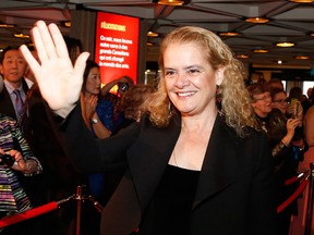 Governor General Julie Payette arrives on the red carpet at the Governor General's Performing Arts Awards at the National Arts Centre in Ottawa on April 26, 2019.