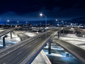 An empty Turcot Interchange is shown in Montreal, Saturday, January 9, 2021, as the COVID-19 pandemic continues in Canada and around the world.