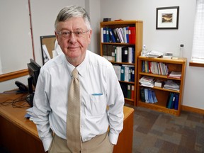 Dr. Richard Schabas, former medical officer of health for Hastings and Prince Edward Counties, sits in his office at Hastings and Prince Edward Public Health headquarters in Belleville, Ont. Wednesday, November 5, 2014.