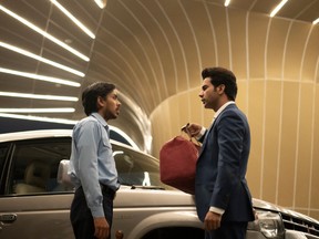 Driven driver: Adarsh Gourav (left) as Balram and Rajkummar Rao as Ashok in The White Tiger.