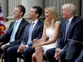 From left, Eric Trump, Donald Trump Jr., Ivanka Trump and Donald Trump in 2014.