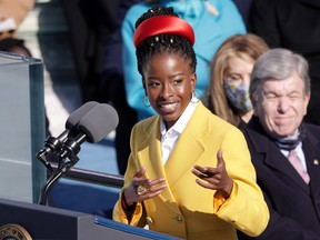 Youth Poet Laureate Amanda Gorman speaks during the inauguration of U.S. President Joe Biden on the West Front of the U.S. Capitol on January 20, 2021 in Washington, DC.