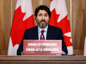 Canada's Prime Minister Justin Trudeau attends a news conference, as efforts continue to help slow the spread of the coronavirus disease (COVID-19), in Ottawa, Ontario, Canada December 7, 2020.