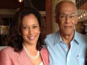 Kamala Harris pictured with her father Donald.