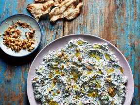 Maast-o-esfenaj — spinach and yogurt with walnuts — from Simply