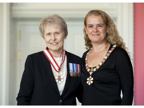 Roberta Bondar, a scientist and environmental advocate who was Canada's first female astronaut in space, is invested as Companion of the Order of Canada by Governor General Julie Payette, left. Governors general need to be the sort who enjoy celebrating others.