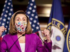 House Speaker Nancy Pelosi, D-Calif., is shown on Jan. 7, 2021, the day after rioters stormed the U. S. Capitol.