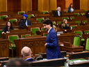 Prime Minister Justin Trudeau votes in the House of Commons on Parliament Hill in Ottawa on Wednesday, Oct. 21, 2020. 