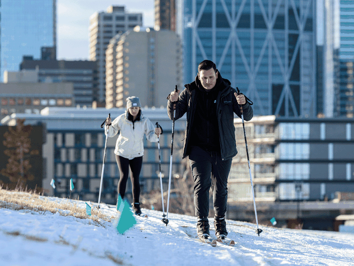 Cross-country skiers in Calgary.