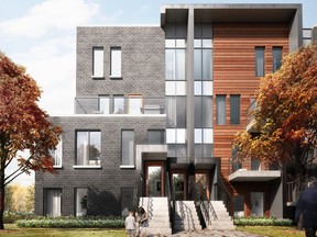 Haven Developments’ 62 stacked townhouses are situated at The East Mall at Burnhamthorpe Road.