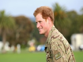 Prince Harry arrives at Lintern Military Base during a visit on May 13, 2015 in Palmerston North New Zealand.