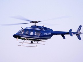 A police helicopter pursued the man until he was out of sight in a store.