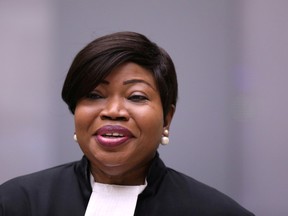 Prosecutor Fatou Bensouda attends a trial at the International Criminal Court in The Hague, in 2019.