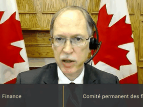 Clerk of the Privy Council Ian Shugart during a virtual meeting of the House of Commons finance committee on November 24, 2020.