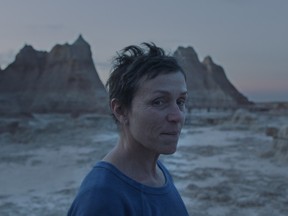 Frances McDormand in Nomadland, which won three prizes from Toronto critics, including best picture.