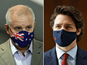 Australian Prime Minister Scott Morrison and Canadian Prime Minister Justin Trudeau.