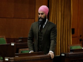 Canada's New Democratic Party leader Jagmeet Singh speaks during Question Period in the House of Commons on Parliament Hill in Ottawa, Ontario, Canada February 3, 2021.