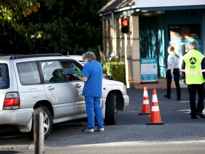  Queues of cars wait outside the St Lukes COVID-19 testing centre on June 17, 2020 in Auckland, New Zealand.