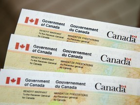 COVID-19 benefit cheques from the Canadian government.