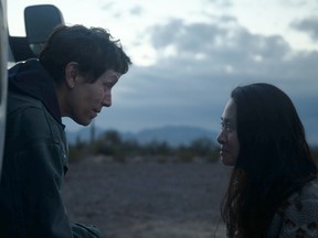 At right, director Chloé Zhao with Frances McDormand during the making of Nomadland.