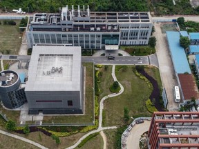 This aerial view shows the P4 laboratory on the campus of the Wuhan Institute of Virology in Wuhan in China's central Hubei province on May 27, 2020.