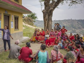 Hygiene training in Nepal, photographed before the COVID-19 pandemic.