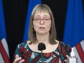 Alberta's chief medical officer of health Dr. Deena Hinshaw on Wednesday, Feb. 10, 2021.