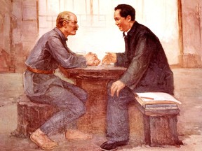 Mao Zedong with Canadian doctor Norman Bethune, in Yennan (during the Long March), China, 20th century.