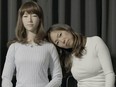 A.rtificial I.mmortality director Ann Shin (right) with Erica the robot.