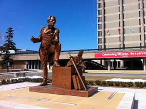 A statue of Sir Isaac Brock is seen at Brock University in 2015.