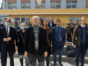 Canadian and other foreign diplomats stand outside the Intermediate People's Court where Canadians Michael Spavor and Michael Spavor were tried last week. The display of international support for the two men has further emboldened Canadian officials in those efforts, a senior government official said.