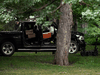 Police investigate Corey Hurren’s truck on the grounds of Rideau Hall using a robot, Thursday, July 2, 2020.
