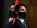 Prime Minister Justin Trudeau participates in a news conference on the COVID-19 pandemic in Ottawa, on March 12, 2021. The Liberals are expected to deliver their minority budget next month, which could trigger a spring election.