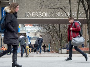 Toronto's Ryerson University is seen in a file photo from  Jan. 29, 2018. Ryerson's School of Journalism has been engulfed in a controversy that has seen both the school chair and the associate chair resign.